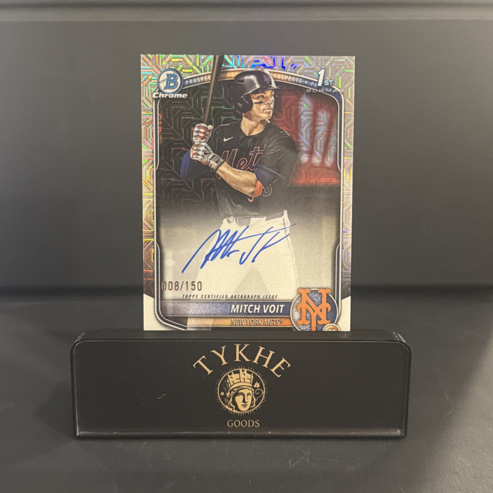 MITCH VOIT 2025 BOWMAN CHROME DRAFT 1ST AUTOGRAPH HTA CHOICE /150 NEW YORK METS