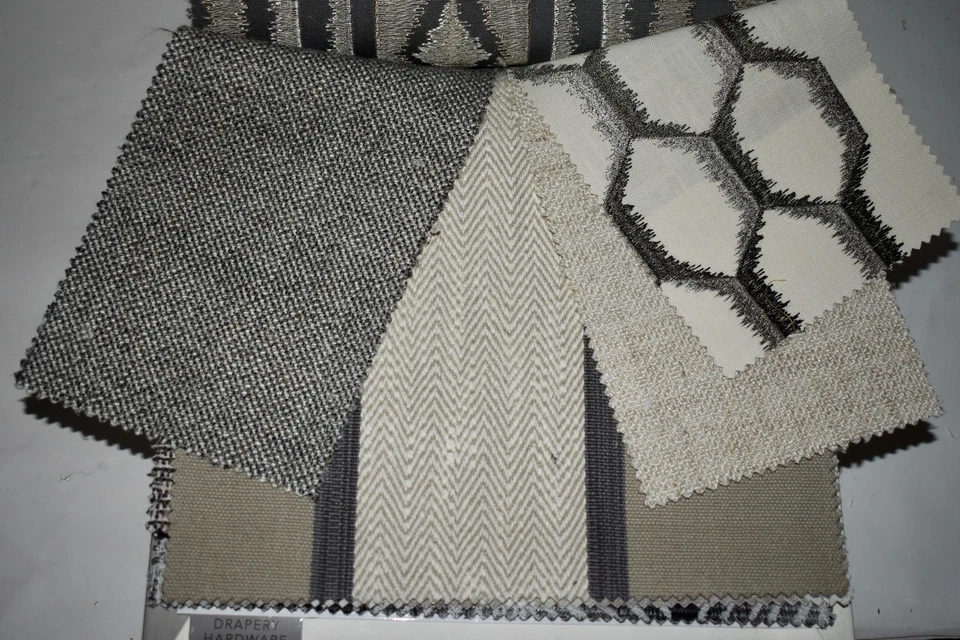 FABRIC SAMPLE BOOK Gray SHADOW SLATE Silver 46pcs LOT Wovens Velvets Embroidered - Image 4 of 4