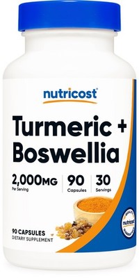 Nutricost Turmeric + Boswellia Supplement (2000mg) 90 Capsules - with BioPerine 