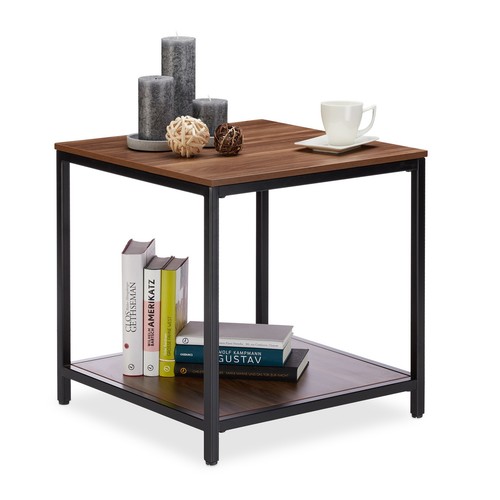 Wooden side table 2 Tiers Easy Clean Wooden Coffee Table Modern Side Table - Picture 1 of 8