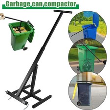 Heavy Duty Metal Wheelie Bin Trash Compactor Waste Recycling Bin Hand Compactor