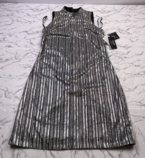 Guess Womens Sleeveless Silver Sequin Glitter Sheath Dress Size 0 NWT