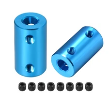 2 x Shaft Coupling 6mm to 6mm Bore L25xD14 Motor Wheel Rigid Connector Blue