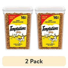 (2 pack) Temptations Classic Tasty Chicken Flavor Crunchy And Soft Treats For Ca