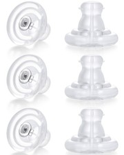 Earring Backs,18K Gold Silicone Backs Replacements,6 Pcs silver