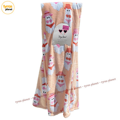 Velvet Hey Boo Cute Duck Chef Pattern Plush Blanket Throw Halloween 50x70in