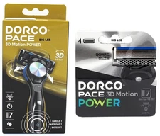 Dorco Pace 3D Motion Power 7 Blade Vibration Razor 1 Handle+Refill 5 Cartridges