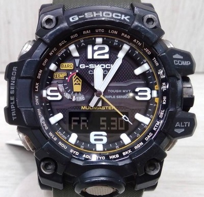 CASIO G-SHOCK MUDMASTER GWG-1000 Solar Radio Watch with Box and Manual