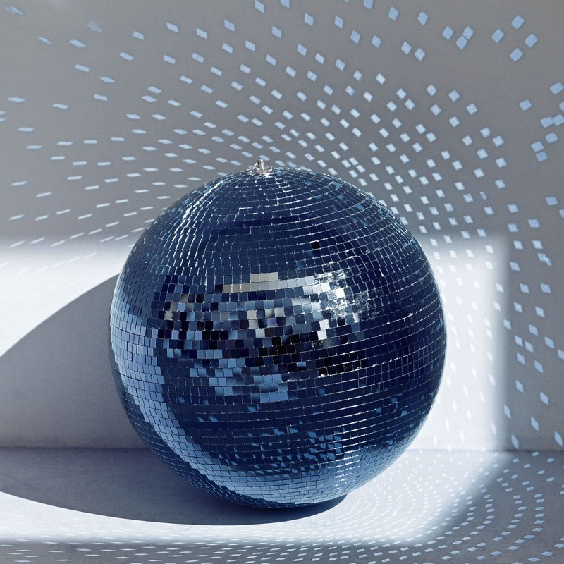 20" Disco Ball Large Mirror Ball Glass Tiles for Wedding DJ Stage Event Blue
