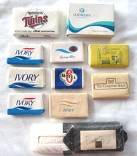 11 Vintage Beauty Bar Soap Lot Sealed Small size unwrapped Ivory MN Twins Hotels