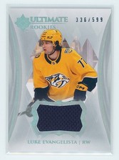 2023-24 Upper Deck Ultimate Collection Base Jersey Rookie #192 Luke Evangelista