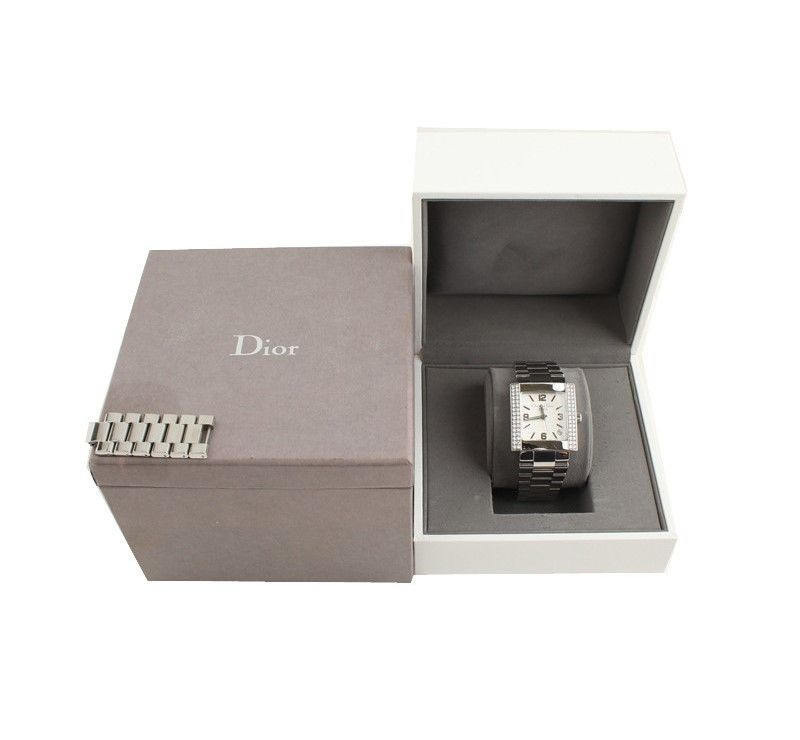 Dior Square Silver Plate Diamond Steel Watch 30MM SKU12345 Dior Square Silver Plate Diamond Steel Watch 30MM SKU12345