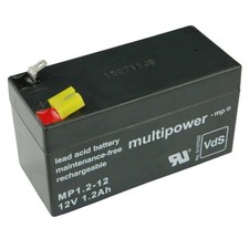 multipower MP1,2-12 AGM Batterie 12V 1,2Ah Akku VdS Zulassung Alarmanlage USV
