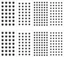 Ymapinc 8 Sheets Googly Eyes Self Adhesive Stickers - 8mm 10mm 12mm 15mm Eye... 