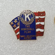 Kiwanis International Lapel Pin Texas-Oklahoma District Enamel Marshall Plan