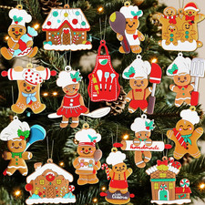 16Pcs Gingerbread Ornaments for Christmas Tree Cute Kitchen Gingerbread Christma