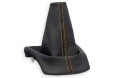 FÜR PEUGEOT 208 SCHALTMANSCHETTE SCHALTSACK NATURLEDER NAHT ORANGE