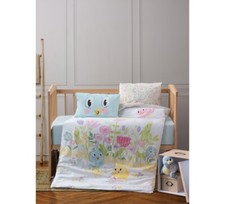 Baby Duvet Cover Set 100 Cotton, Garden Themed Hypoallergenic Baby Duvet Set