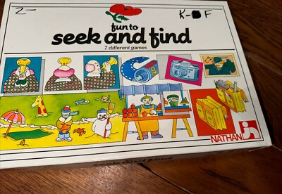 Nathan 1984 VINTAGE FUN TO SEEK AND FIND 7 Different Games in One Box Complete!