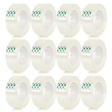 Clear Transparent Tape Rolls 3/4" x 1000" Dispenser Refill 12 Tape Rolls Scotch