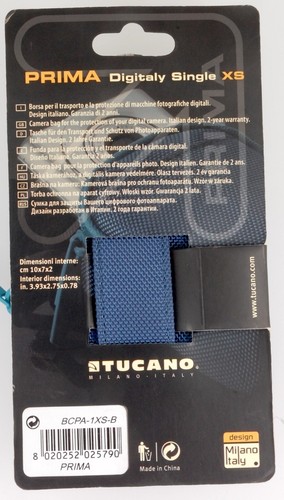 Tucano Prima Compact Digital Camera Case Bag Strap Belt Loop, Int 10x7x2cm, BLUE - Picture 8 of 8