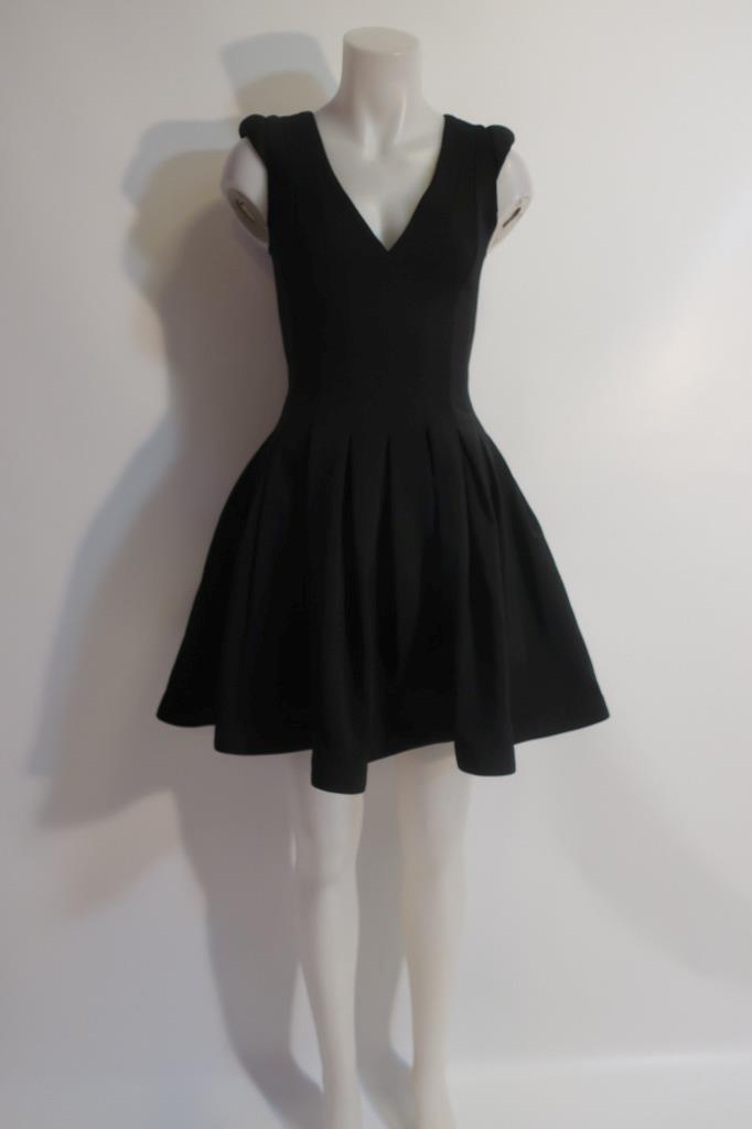 Womens Halston Heritage Black Cap Sleeve A-Line Cocktail Length Dress 0 Womens Halston Heritage Black Cap Sleeve A-Line Cocktail Length Dress 0