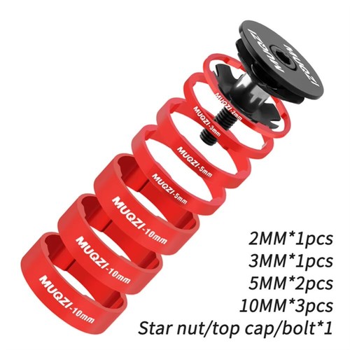 10pcs Bike Washer Stem Spacers Aluminum Alloy Bicycle Headset Raise Handlebar+ - Picture 14 of 16
