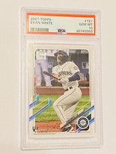 2021 Topps Evan White RC PSA 10 Gem Mint #151 Rookie *slab Cracked on Back