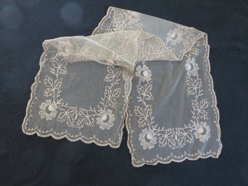 Vintage Set of Five Thin Embroidery Table Runner, Dresser Cloth & Tray cloth - Picture 2 of 5