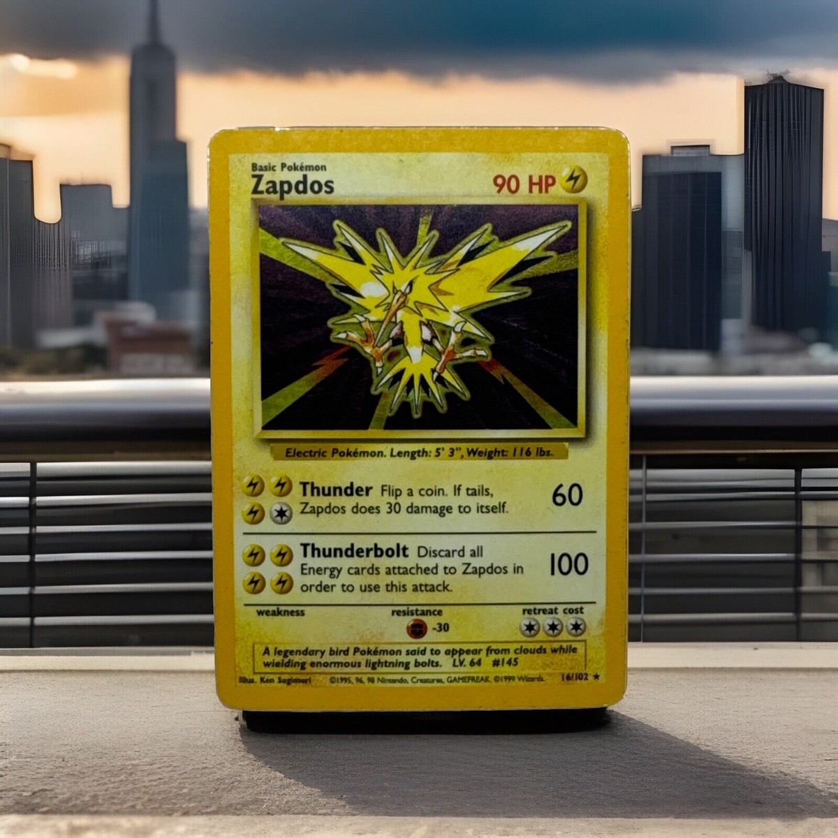 Zapdos - 16/102 - Holo Rare - Unlimited Edition English Pokemon