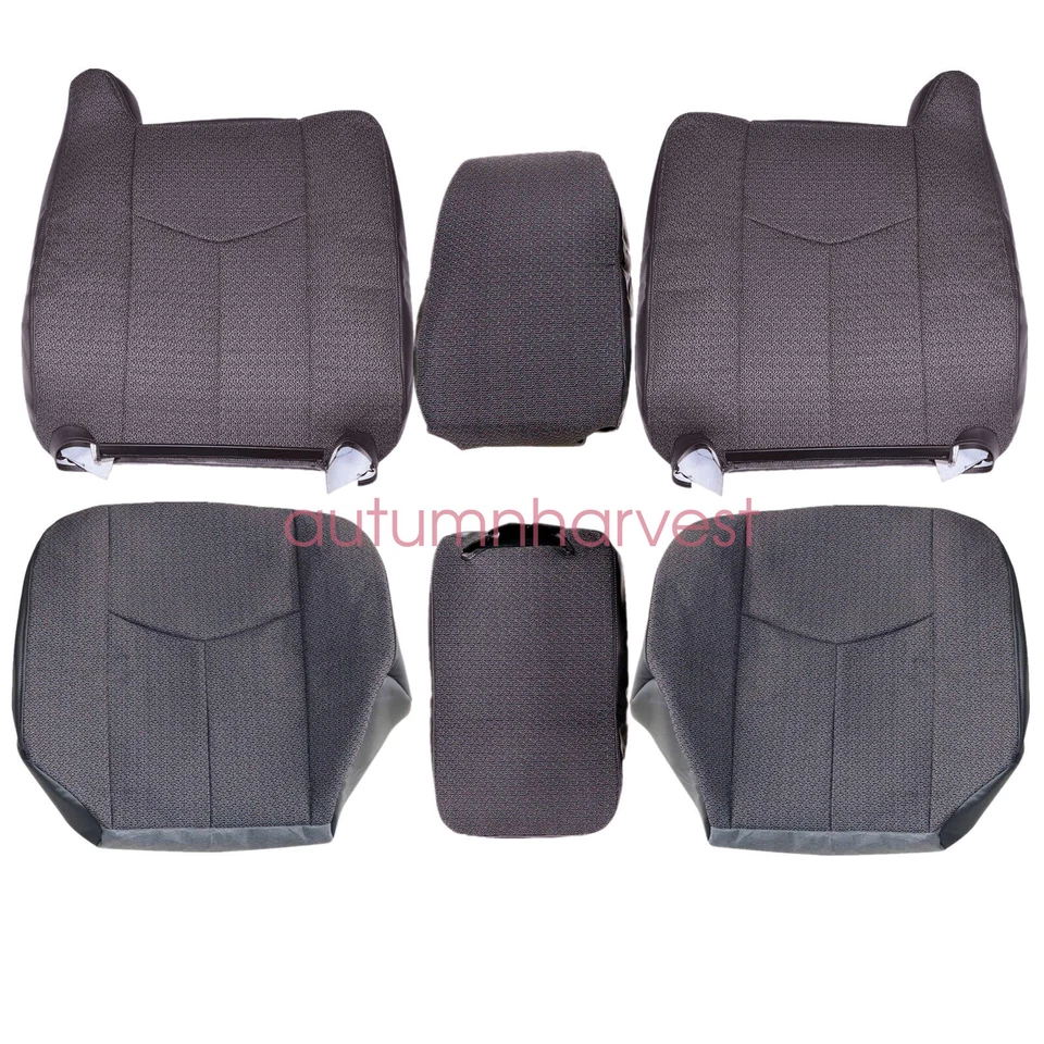 Cubierta de asiento de tela gris para conductor pasajero Chevy Silverado 1500 2500HD 2003-2007 Foto 3 de 4