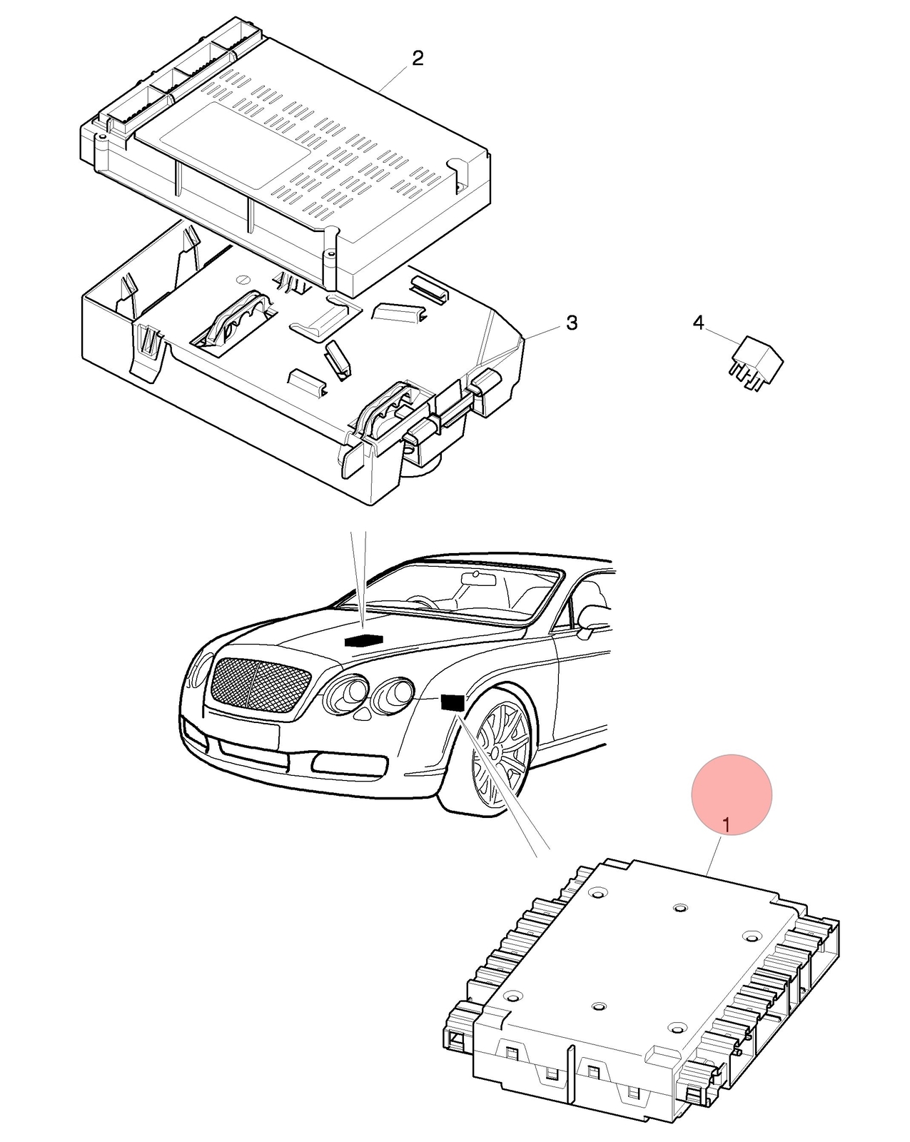 04-11 BENTLEY CONTINENTAL GT FLYING SPUR FRONT ONBOARD SUPPLY CONTROL UNIT OEM
