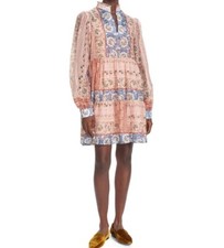 COREY LYNN CALTER Natalia Floral Long Sleeve Cotton & Silk Minidress - Multi Col