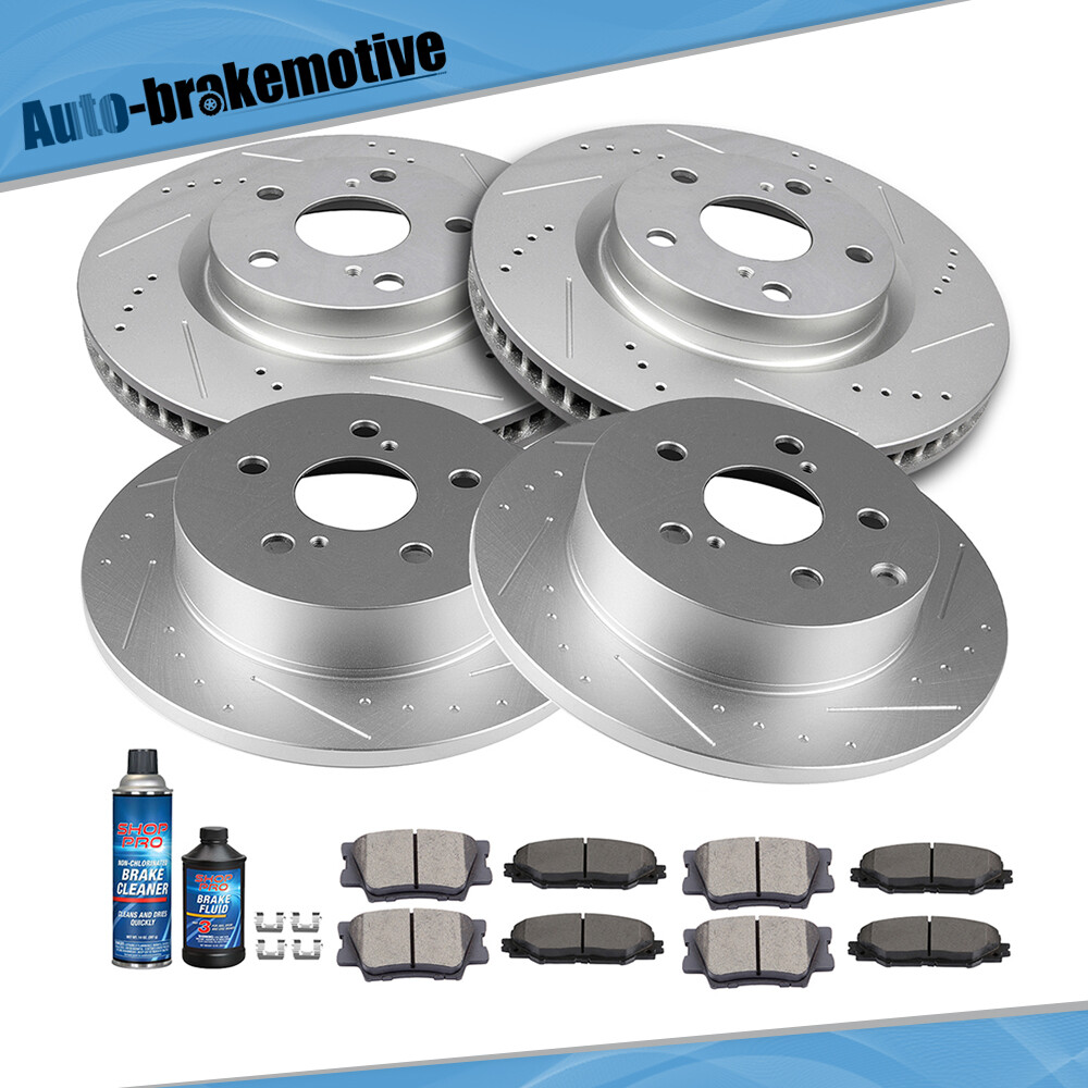 FRONT & REAR BRAKE ROTORS AND PADS UNIVERSAL FOR 2006-2018 TOYOTA RAV4 ...