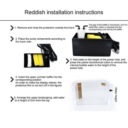 1L Mini Aquarium Komplett set Dekoration mit LED Beleuchtung Pumpe & Filter - Bild 7 von 24