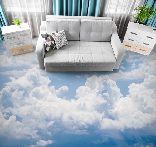 3D White Cloud SKE1090 Floor Wall Paper Wall Print Decal Wall Deco Bea - Picture 2 of 5