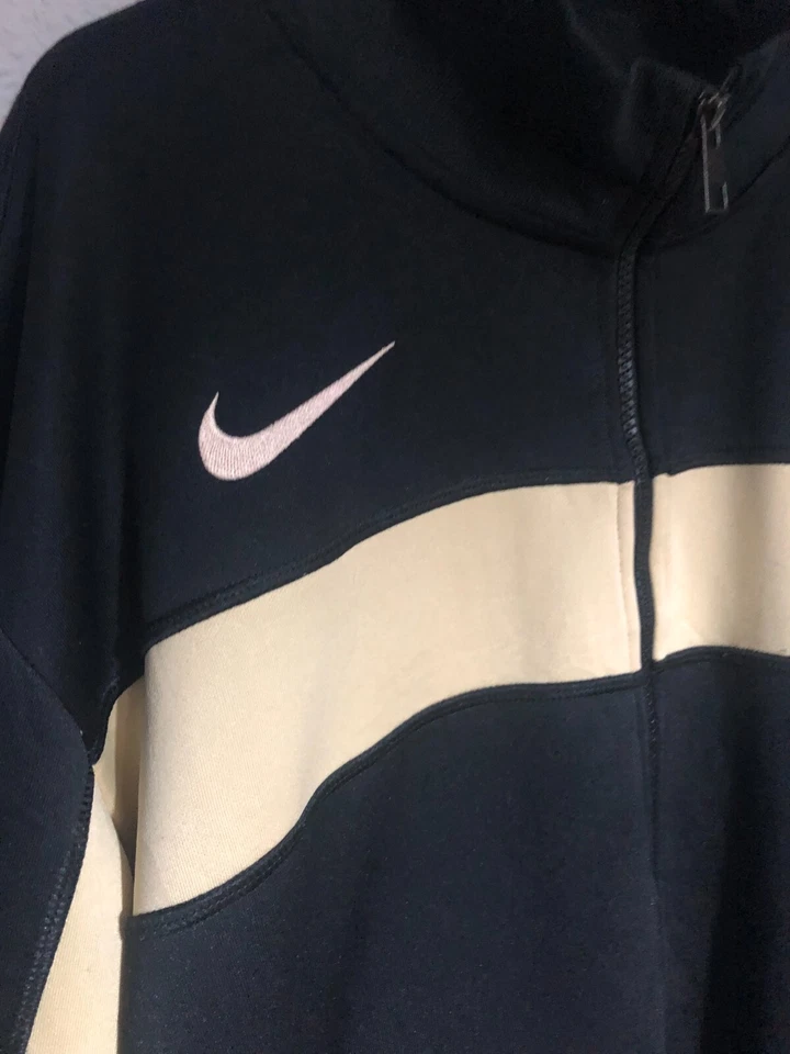 Chaqueta de chándal Nike Talla XL Dri-FIT beige y negro oversize en buen estado - Imagen 3 de 4
