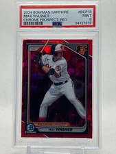 2024 Bowman Sapphire Red 1/5 #BCP-18 Orioles PSA 9 Max Wagner