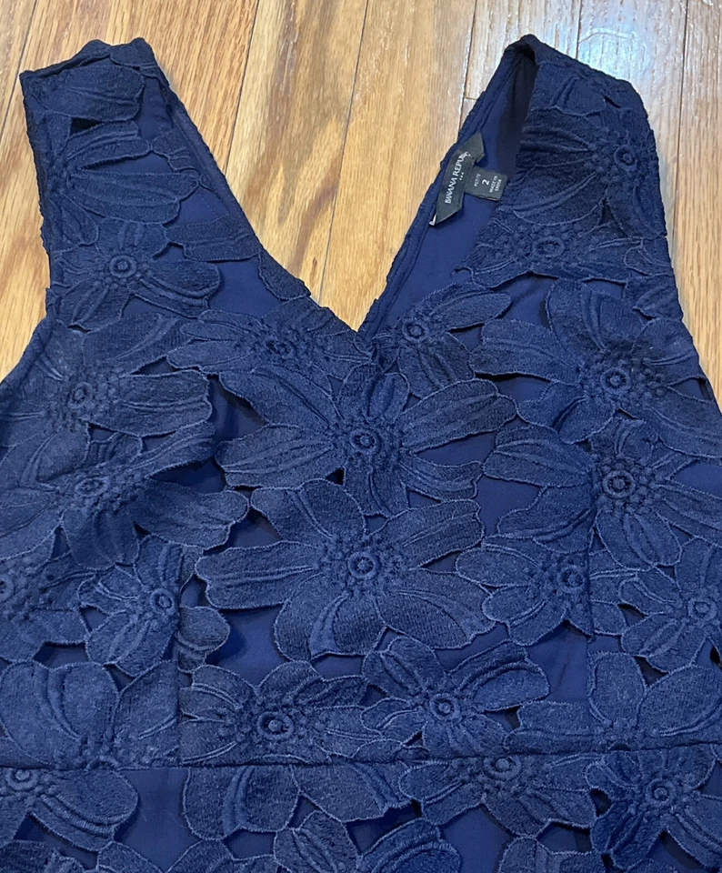 Vestido Floral Banana Republic Azul Marino Talla 2P 2017 Foto 3 de 4