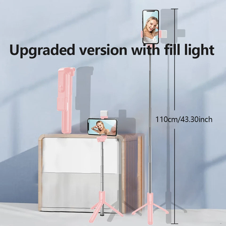 Trípode telescópico antivibración fácil de transportar, luz de llenado mando a distancia inalámbrico Foto 3 de 4