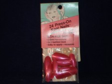 Kristy Wells Reusable Press On Nails 24 Finger Nails Fire Cracker Red        C26