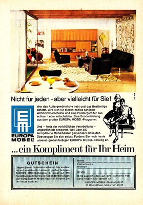 3w7447/ old advertisement from 1967   EUROPE FURNITURE   A compliment to your home.