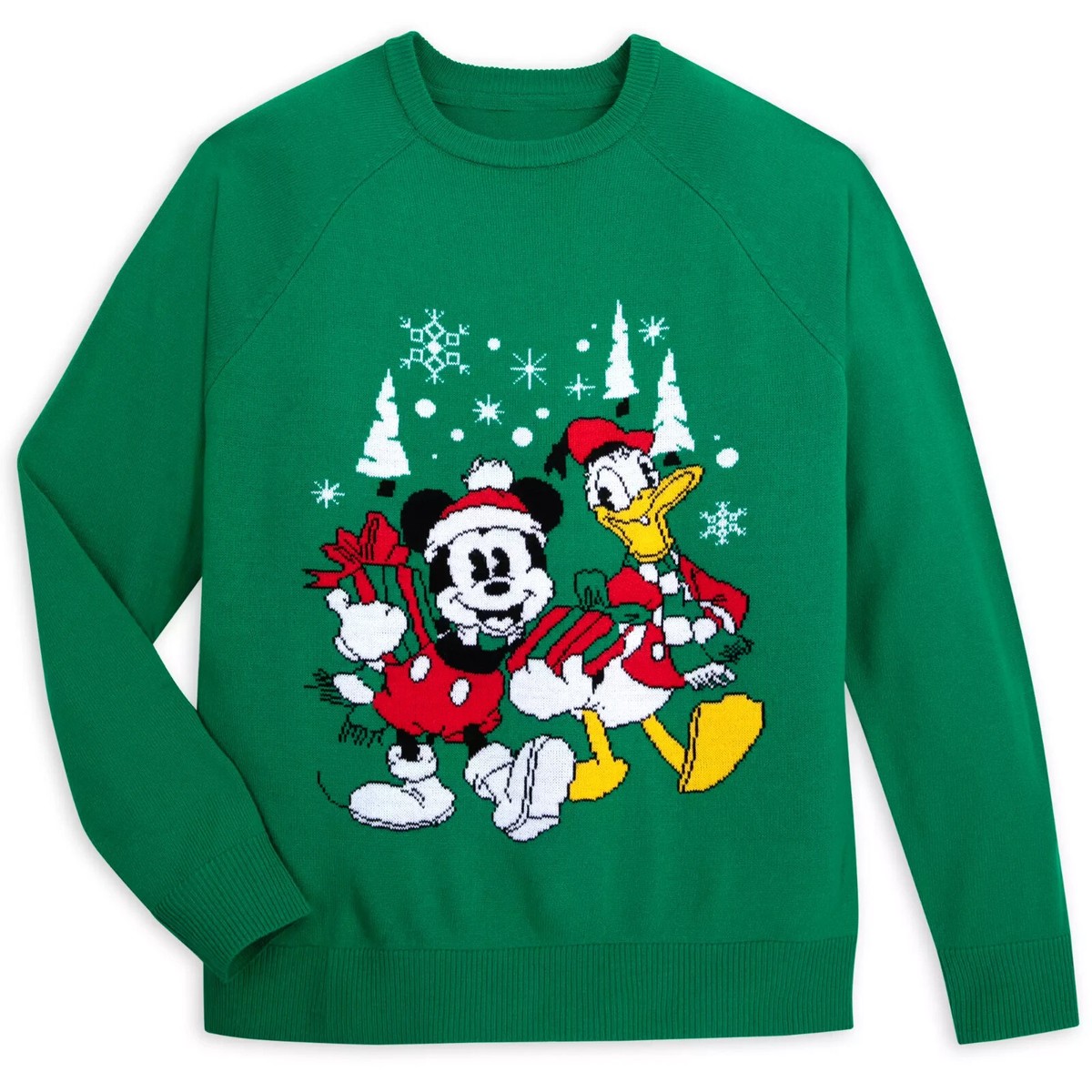 Holiday Sweater Green Mickey Christmas Sweater Size L Mens Holiday