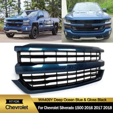 High Country Style Front Grille For Chevy Silverado 1500 2016-18 Deep Ocean Blue