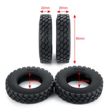 Front Metal Wheel Rims Rubber Tires For 1/14 Tamiya Trailer Tractor RC Truck Car