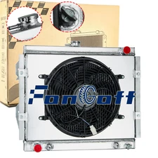 Fit 1984-1995 Toyota Pickup 4Runner 2.4L L4 4 Rows Aluminum Radiator Shroud Fan
