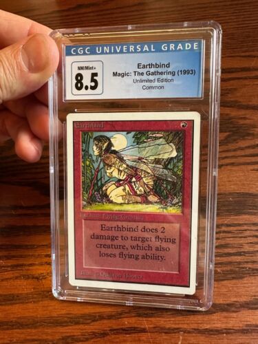 MTG Unlimited Earthbind CGC 8.5 Quinton Hoover 1993 Magic the Gathering - Picture 1 of 2