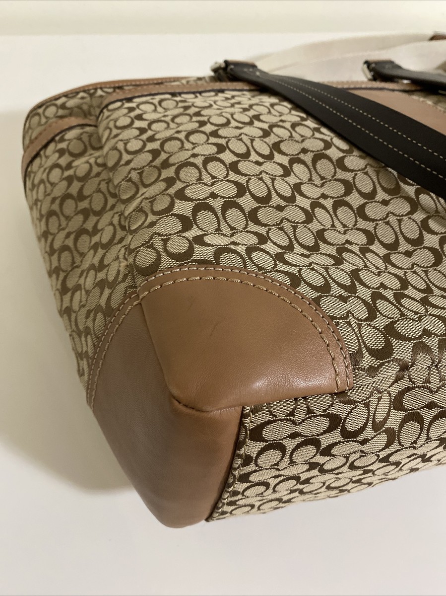 COACH バッグ Coach Signature Tote Large Travel Bag Diaper Shoulder Purse F77156