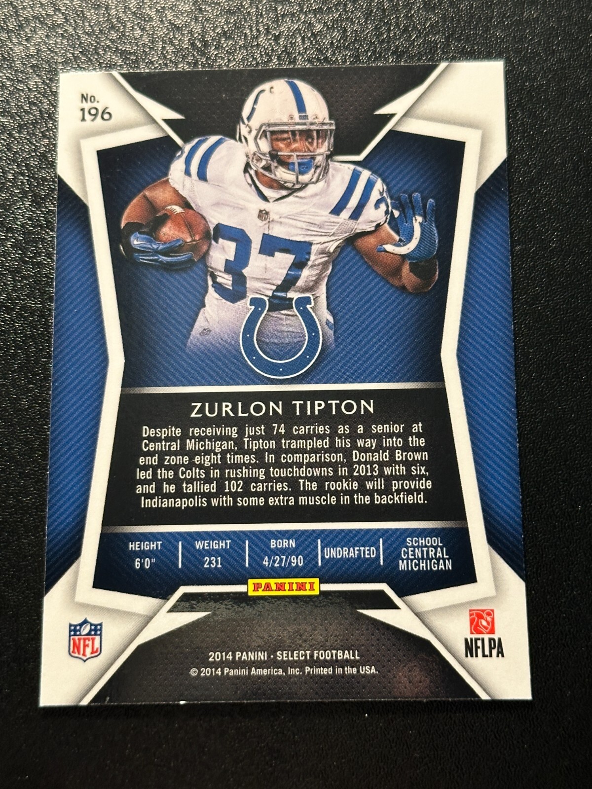 Zulron 2014 Panini Select - Rookies Zurlon Tipton #196 (RC) for sale online | eBay