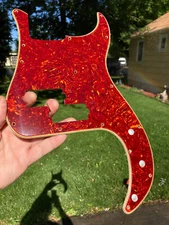 Wide Bevel Celluloid Tortoise Pickguard for CBS Era Precision Bass Aged Edges